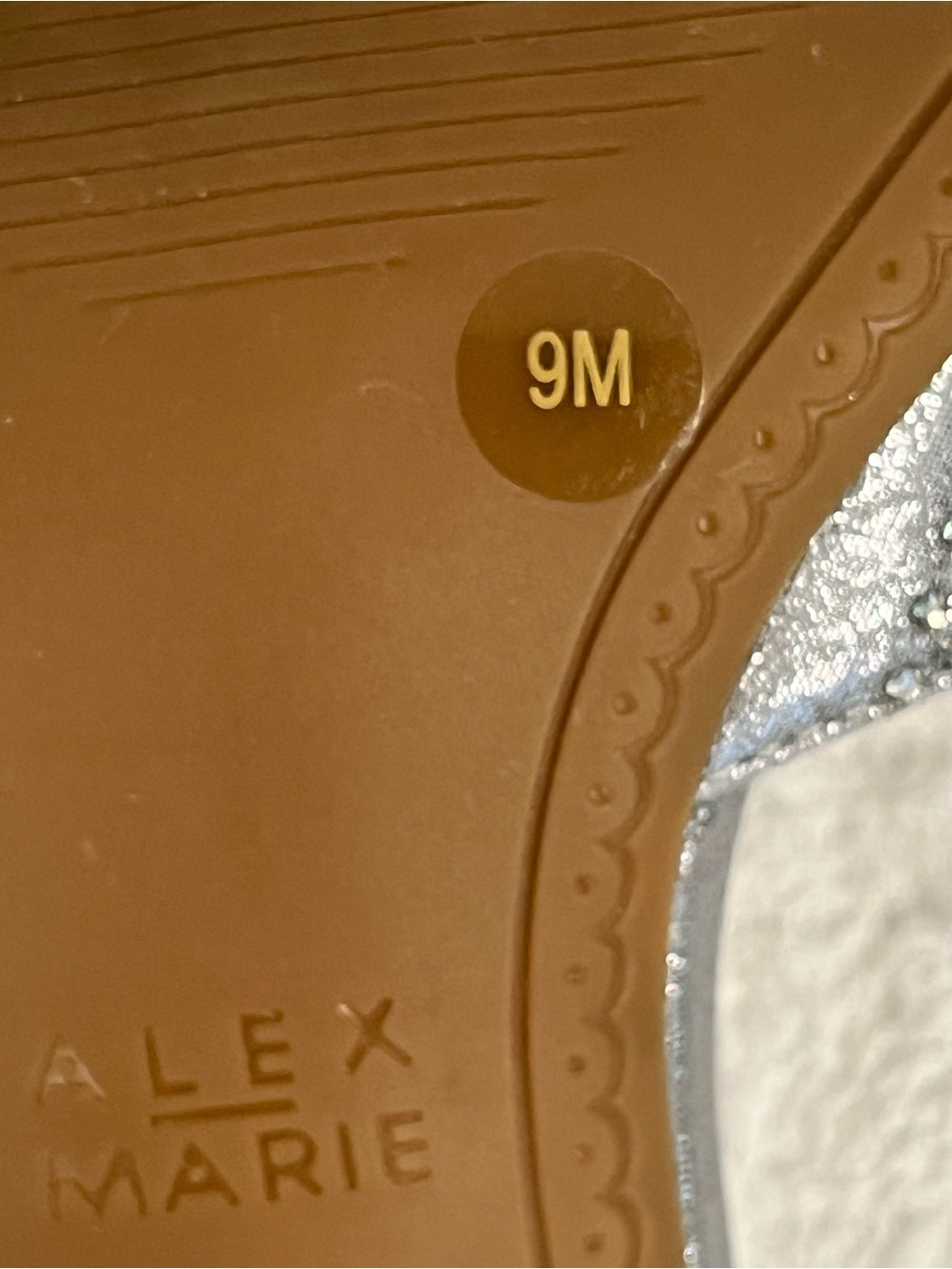 Alex Marie silver rhinestone formal shoes/ heeled sandals. Closed round toe. 9 - Picture 9 of 10